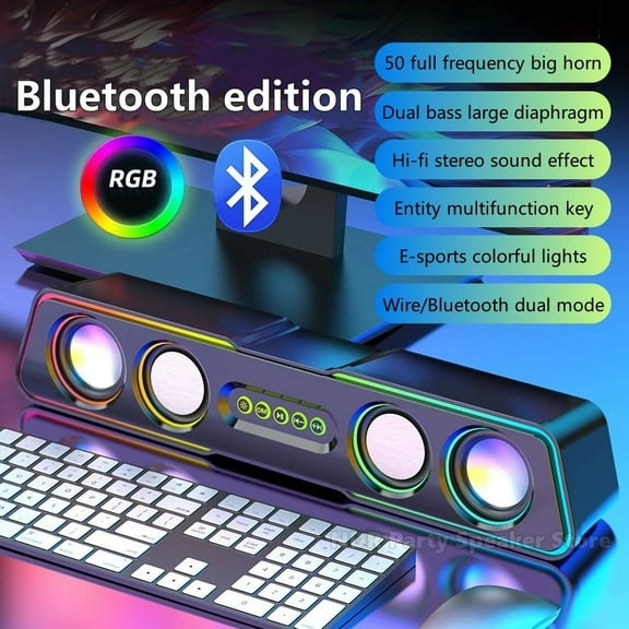 Wired Bluetooth Speakers, Black