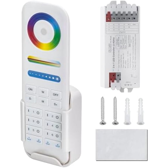RGB+CCT LED Controller Kit,Wireless RF Remote,3-in-1LED Controller, DC12V-24V 144W-288W, for Marine Underwater& Ceiling Lighting ControlNO Battery$$Electrical