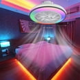 RGB Ceiling Fans with Lights and Remote,20in Low Profile RGB LED Fan