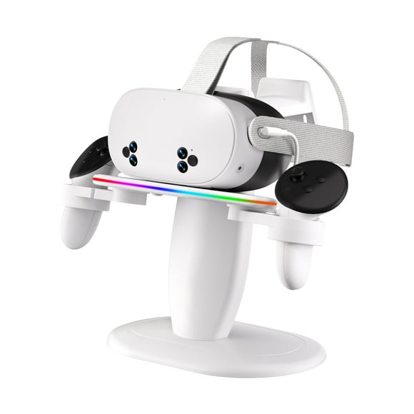 RGB Charging Dock for Meta Quest 3S/3/2, 20W Fast Charging Vertical Stand for Headset, Controllers Charger for VR Headset Accessories, Controller Holder, Not Charge Controllers