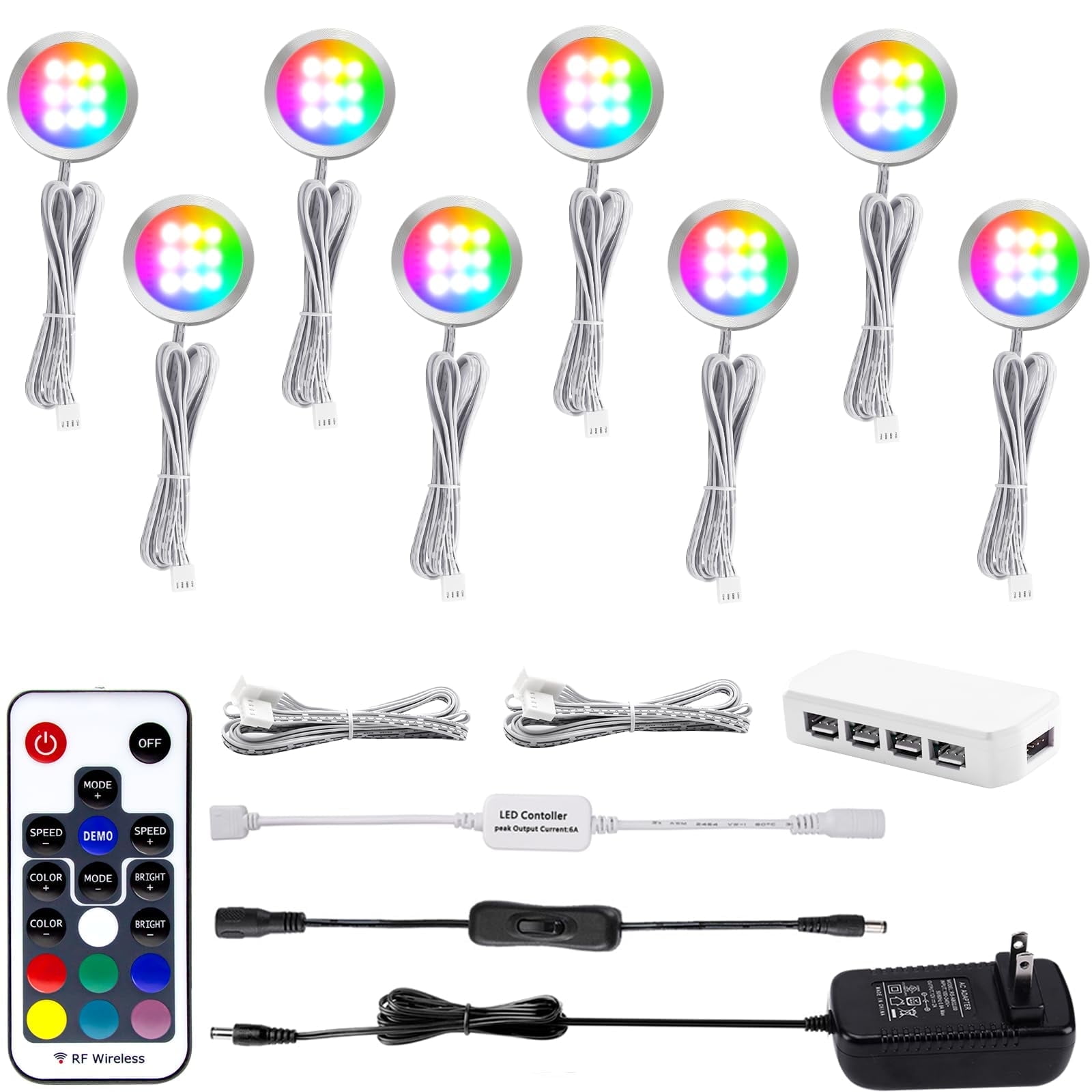 Lots De 9 Lampes LED AIBOO Sous Armoire - 12V - Blanc Lumière Du Jour