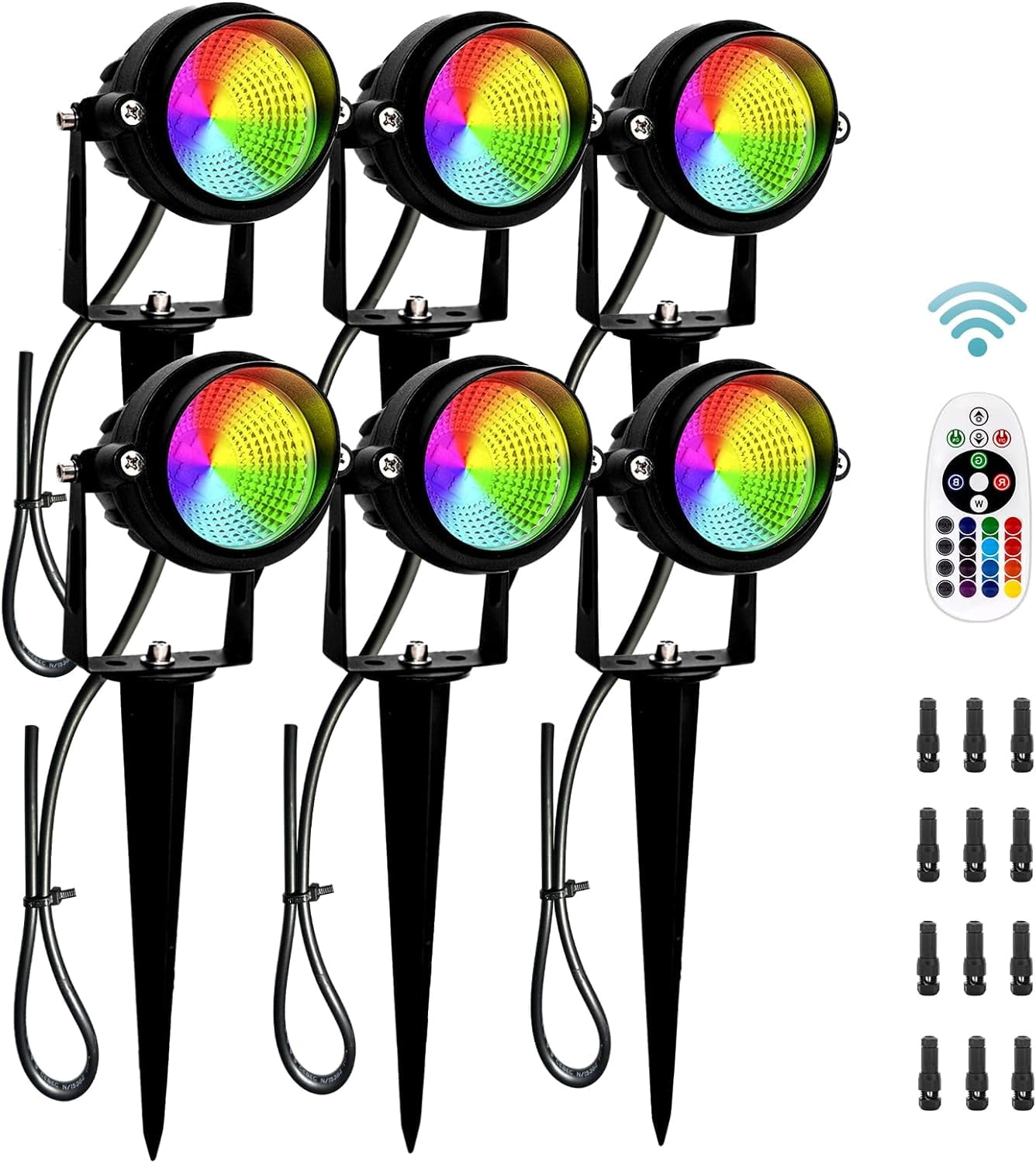 RGB Color Changing Landscape Lights with Remote 12V Low Voltage