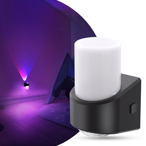 YANSUN 1W Integrated RGB Color Changing Plug in Night Light with Multiple Modes, Slant Base Frosted Top + Lens Bottom, 1-Pack