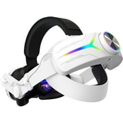RGB Comfort Battery Head Strap 8000mAh Compatible with Meta Quest 3 Accessories, Battery Pack Elite Strap Replacement for Enhanced Support and Extend Playtime in VR White