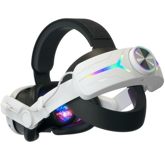 RGB Comfort Battery Head Strap 8000mAh Compatible with Meta Quest 3/Quest 3S Accessories, Battery Pack Elite Strap Replacement for Enhanced Support and Extend Playtime in VR White&Black