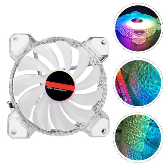 RGB Computer Cooling Fan with 12cm Silent Abs Blade Stylish RGB Lighting for Desktop Computer Case Cooling Unique Design and Beautiful Setting