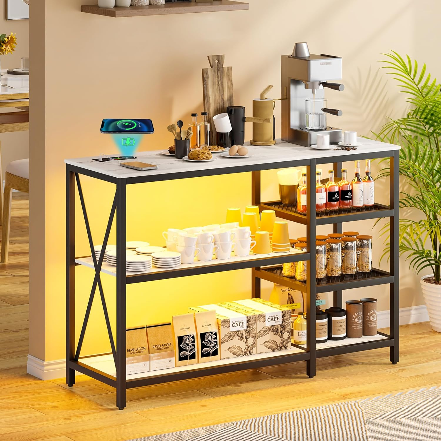 RGB Console Table with Wireless Charging Station 7 Dynamic & 24 Static