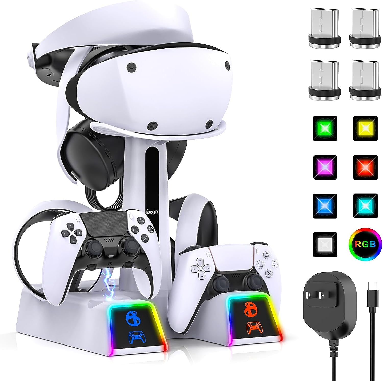  Charging Station for PS VR2 with RGB Light, GORIXER