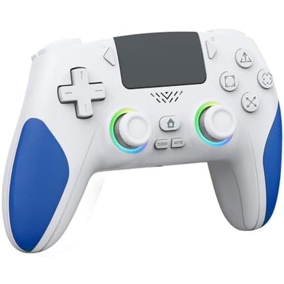 RGB Controller for PS-5/PC, Hall Effect Joysticks & Triggers Gamepad with Programmable/Remap/Turbo Functions, 3.5MM Audio Jack, 6-Axis Motion Control, Vibration(Blue)