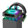 thumbnail image 1 of RGB Cooling Fan 3 Levels Adjustable Speed Top Cooler Fan with Headset Holders Temperature-Controlled Cooling Fan System USB Port for Xbox Series X Console, 1 of 8