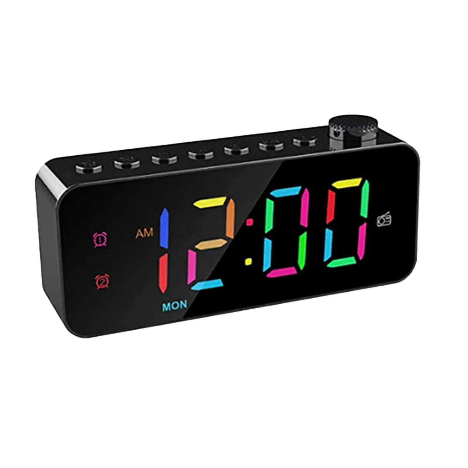 RGB Digital Alarm Clock Radio, Dual Alarm with Weekday/Weekend Mode