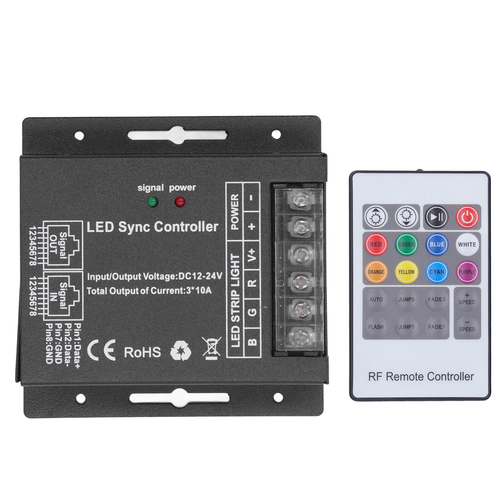 RGB Dimming Controller LED Dimming Module 24 Key Remote Control for LED ...
