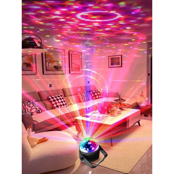 RGB Disco Ball Light with 7 Lighting Modes, USB Powered Rotating Party Strobe Lamp for Christmas Decorations, Birthday Gifts, Home Theater, and Festival Decor