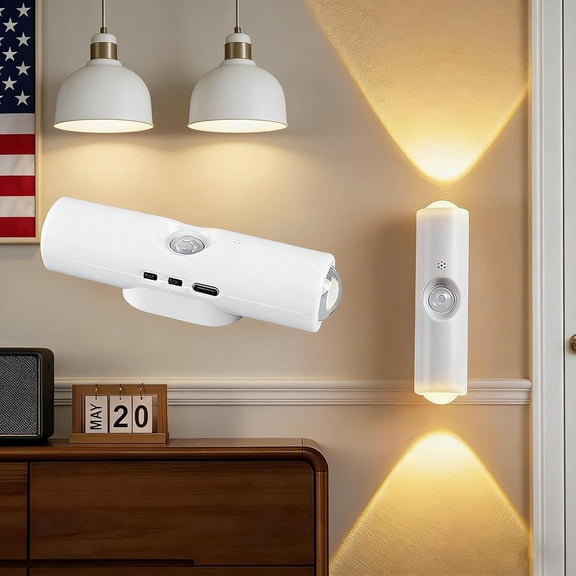 RGB Dynamic Motion Sensor Wall Sconce, 7-Color Changing Ambient Light Bar for Hallway & Gaming Room, Rechargeable Magnetic Night Lamp