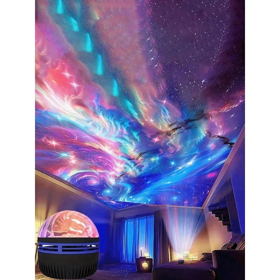 RGB Dynamic Northern Lights Projector Lamp with Remote, USB Powered Starry Sky Galaxy Night Light for Bedroom, Home Theater, Ceiling Decoration, Christmas Halloween Gift