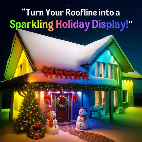 RGB Eaves Lights 30M Permanent Outdoor LED Light String Strip APP Smart DlY Auto Scene Lighting Effects Christmas Holidays Decor