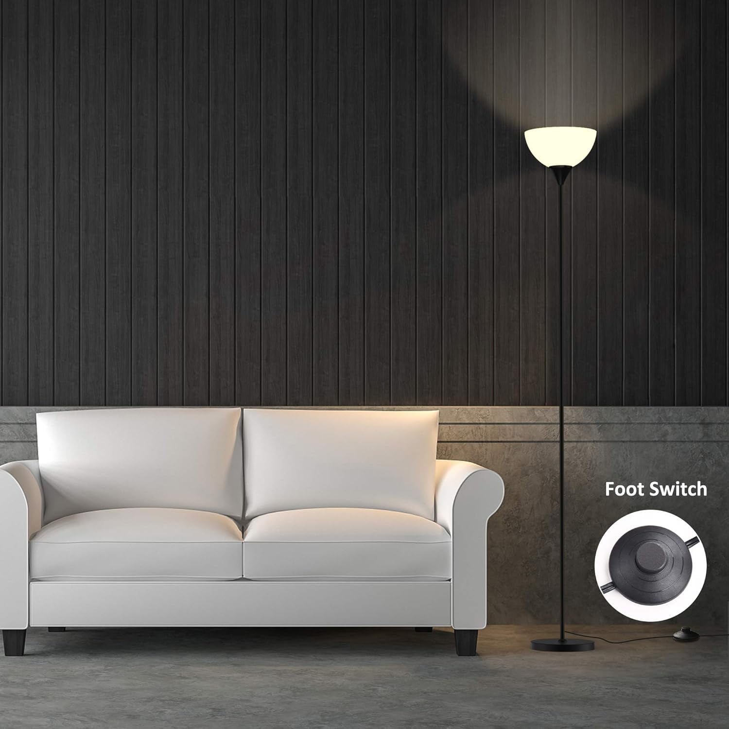 RGB Floor Lamps, Modern Color Changing Floor Lamp, Dimmable Corner Floor Lamp for Living Room, Bedroom and Play Room (Without Remote Control)