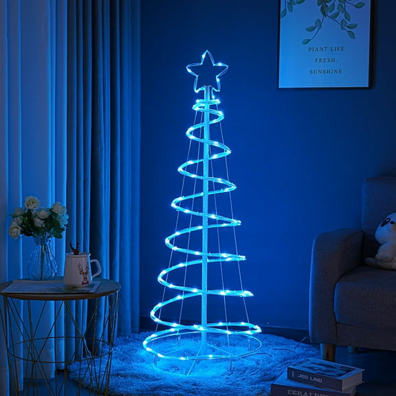 RGB Folding LED Christmas Tree Light, Large Artificial Decorative Tree with Color-Changing String Lights – Holiday Party Decoration for Desk, Shelf, Living Room and Gifts