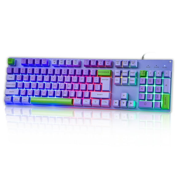 Elderly Keyboard, Large Print USB Lighted Wired Keyboard with Back light, Spill Design, Stable Support Bracket, Two Color Design