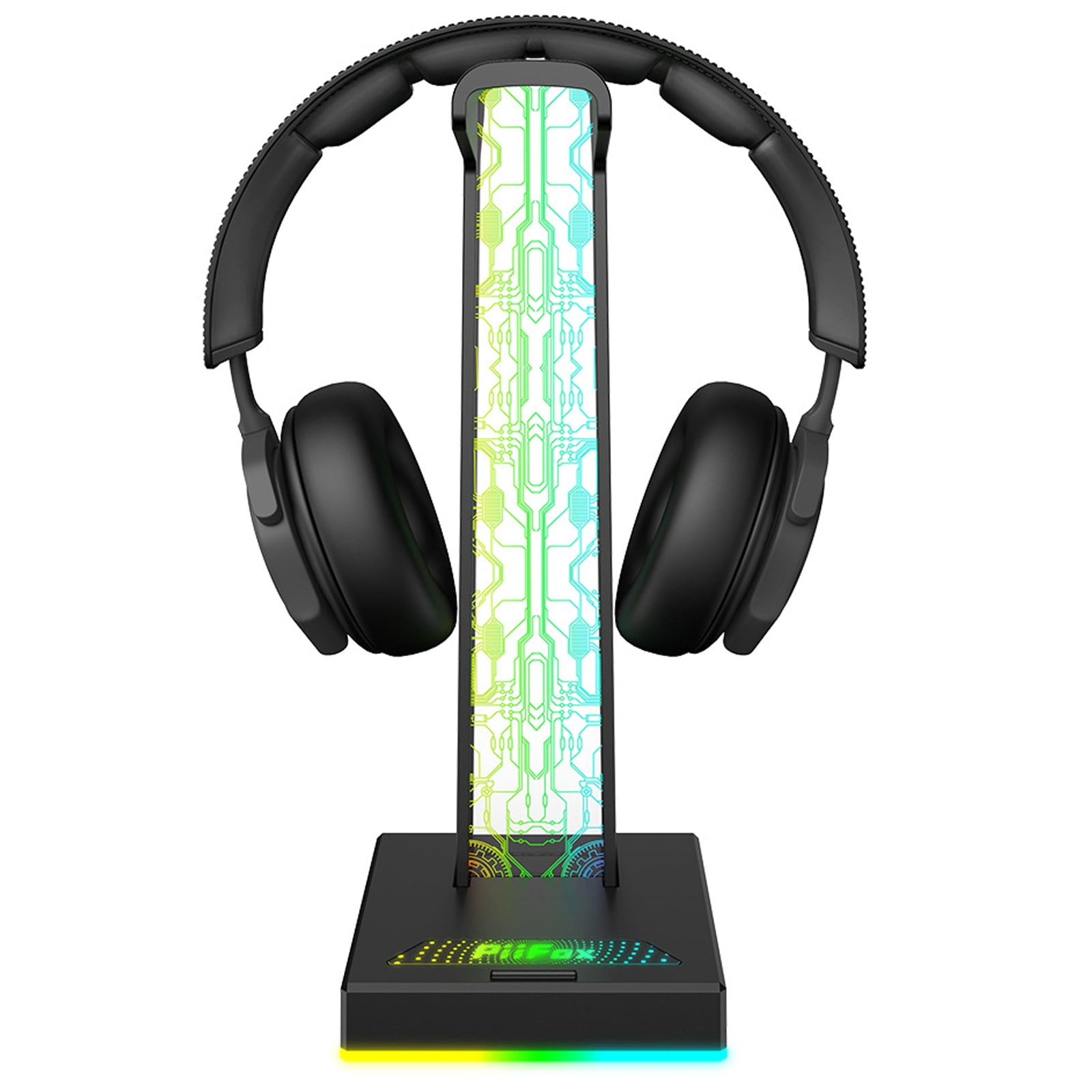 RGB Gaming Headset Stand with Dual Acrylic Light Panels, 10-Mode Touch ...