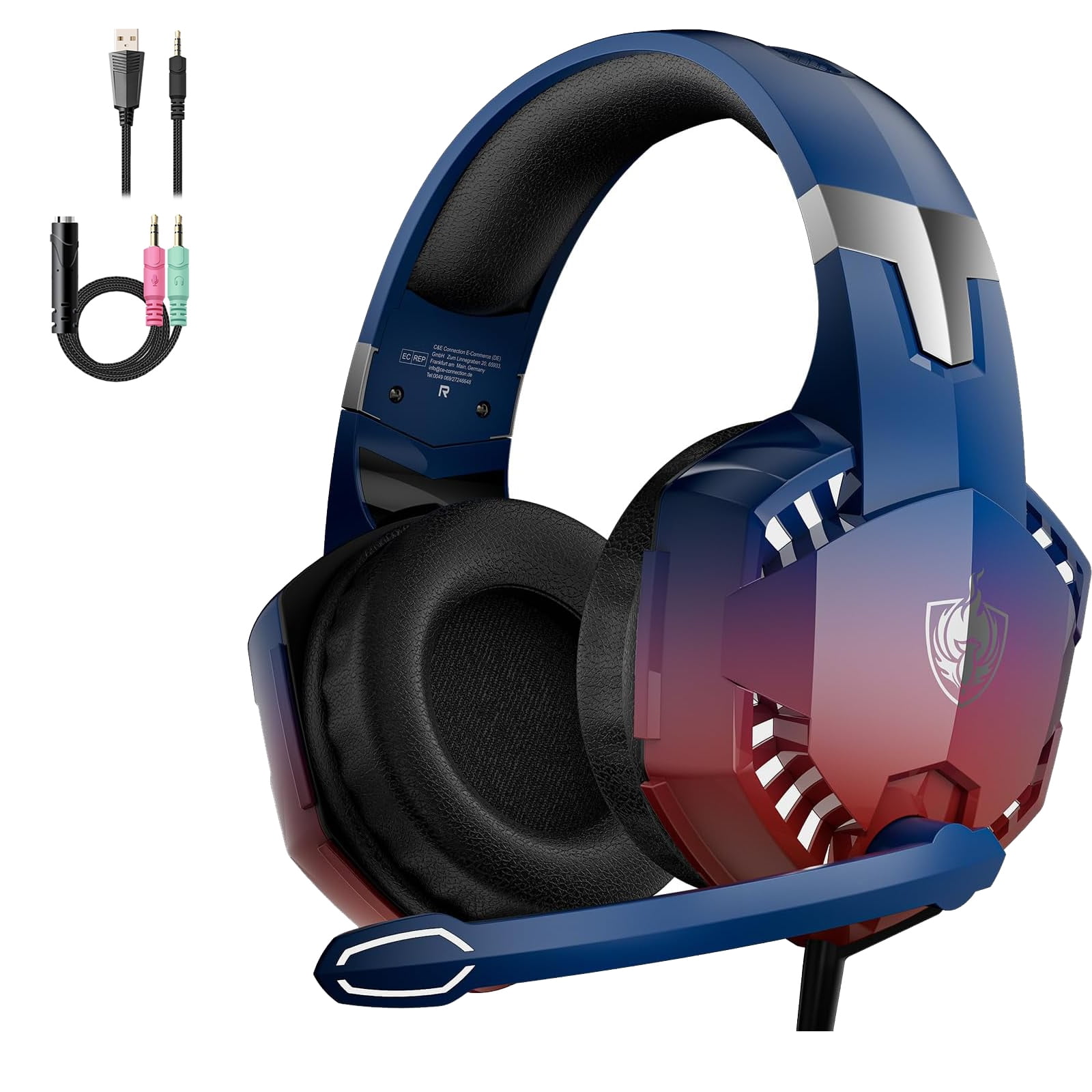 RGB Gaming Headset with Noise Cancelling Mic for PS4/PS5/Xbox One/PC/Nintendo Switch, Stereo Sound & Over-Ear Comfort