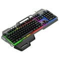 thumbnail image 1 of Hnjugfe RGB Gaming Keyboard with Removable Hand Rest, USB, Black, New, 1 Count, 1 of 6