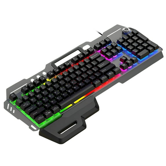 Hnjugfe RGB Gaming Keyboard with Removable Hand Rest, USB, Black, New, 1 Count
