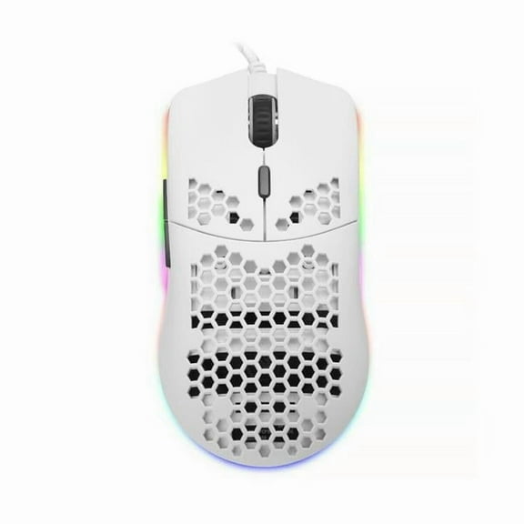 RGB Gaming Mice Mouse 6400 DPI USB Flowing Backlit Light Wired PC, Laptop & Computer, White