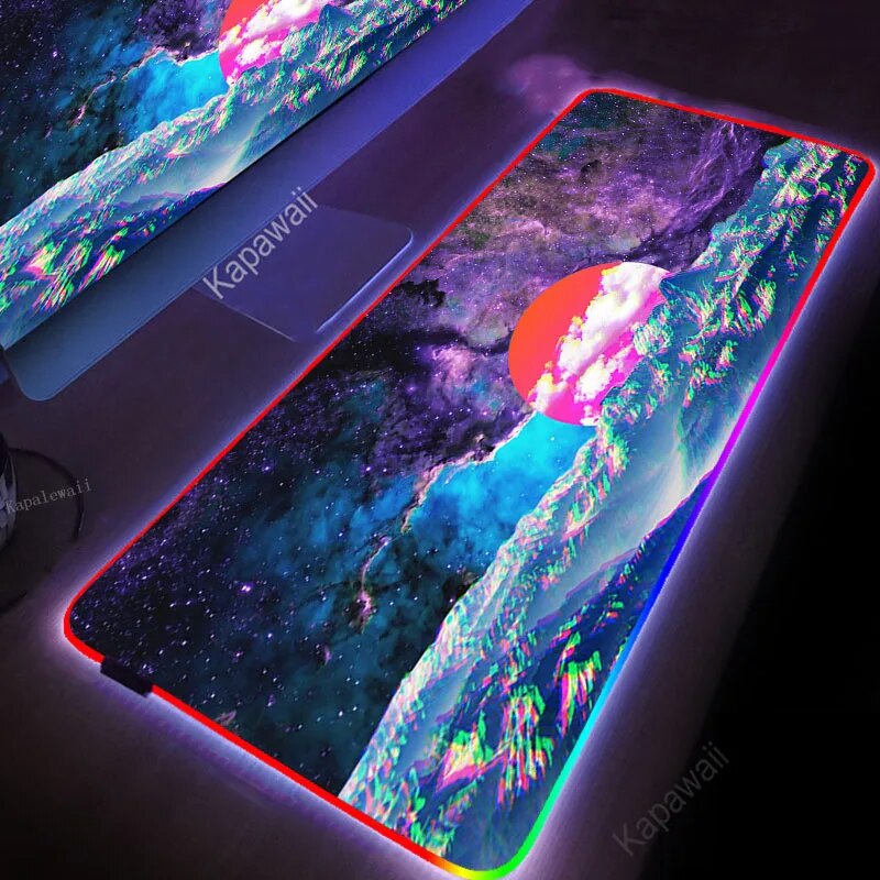 RGB Gaming Mouse Pad Large Colorful Luminous For PC Computer Desktop 7