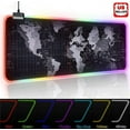 thumbnail image 1 of RGB Gaming Mouse Pad - Large Led Keyboard Pad, Mouse Mat with HD Map, Smoothly Waterproof Surface, Non-Slip Rubber Base, 31.5"X 11.8" & 12 Light Modes, 1 of 6
