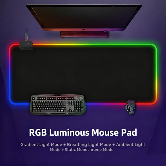 RGB Gaming Mouse Pad with LED Light Extended Non-Slip Large Desk Mat