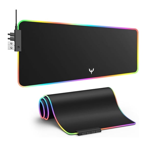 RGB Gaming Mouse Pad with USB Hub, 14 Lighting Modes - Extended Desk Pad