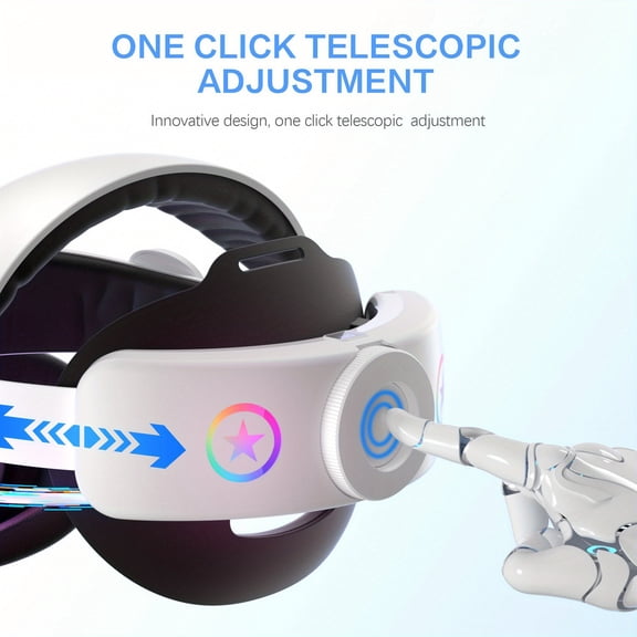 RGB Head Strap for Meta Quest 3/3S, 10000mAh Battery Extends 2-4H Game Time, Fast Charging, Adjustable Elite Design Stable Balance VR Accessory