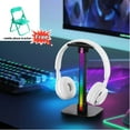thumbnail image 1 of RGB Headset Stand, Gaming Headphone Stand with 2 USBCharging Ports,10 Light Modes Headset Holder PC Gaming Accessories, Suitable for All Earphone Accessories, Gift for Boys Men Gamers, 1 of 7