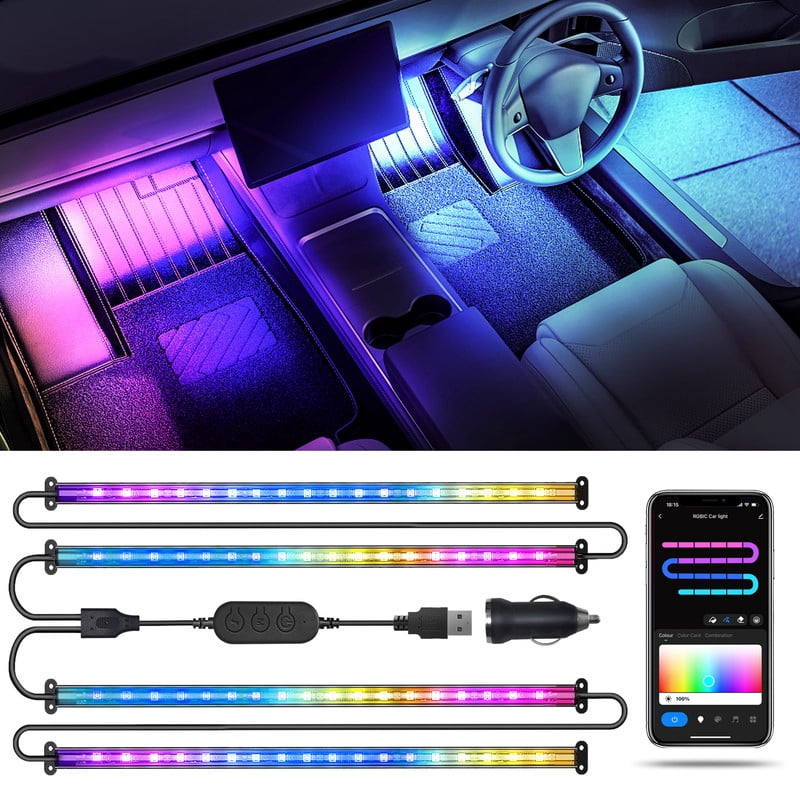 Suv Led RGB+IC Car LED Lights, Smart 72 LED Car Interior Lights with App ...