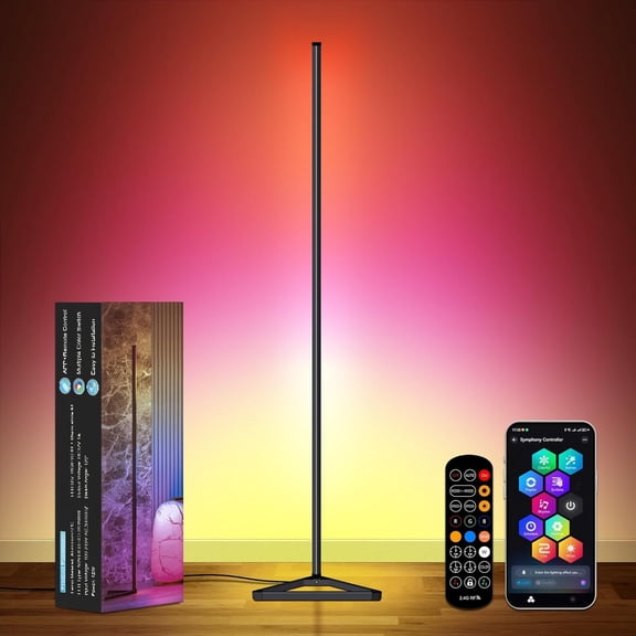 RGB Corner Floor Lamp, Color Changing LED Ambient Lights with App & Remote