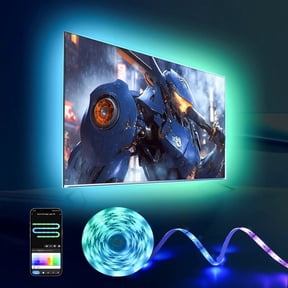 SUNLINKCO 9.84ft LED Lights for 32-43 Inch TV, RGB+IC TV Lights Backlight Strip Behind, with 44 Scene Modes, Bluetooth APP and Voice Control, Music Sync Smart Ambient Lighting for Gaming, Living Room