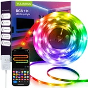RGB+IC LED Strip Light, 6.6ft Smart LED Light for Bedroom, Bluetooth APP Control, Color Changing LED Strip Lighting, 44 Scene Modes, Music Sync, TV Backlight Behind Strip, Home Decor, Gaming Room