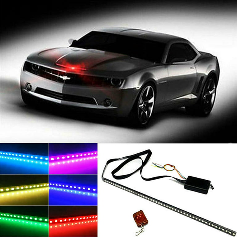 RGB Knight Rider LED Scanner Light Strip, 7 Color 48 LED RGB Scanner Flash  Car Strobe Knight Rider Kit 22 Light Strip 