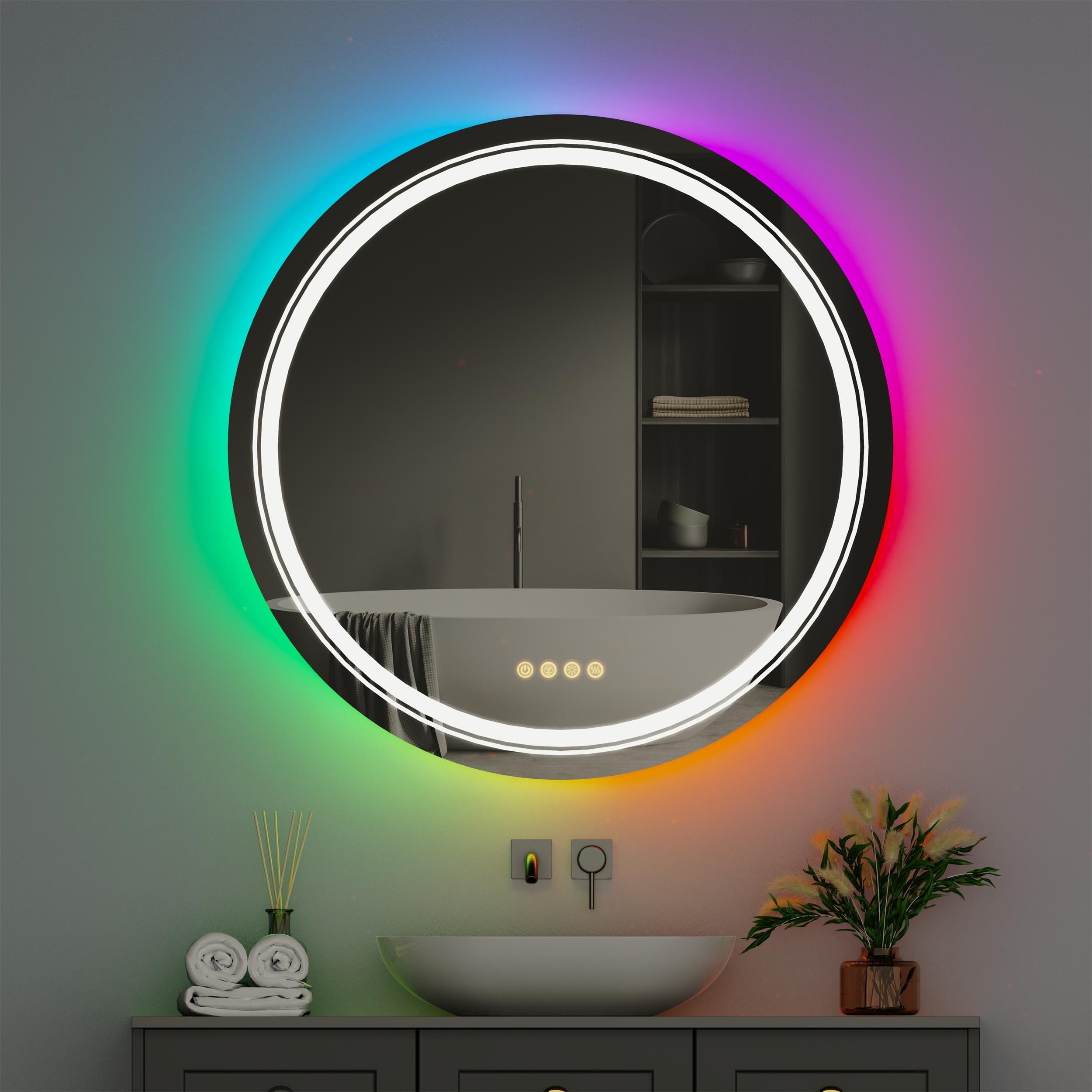 Toreno 600x800mm LED Bathroom Mirror Incl. Digital Clock, Anti-Fog