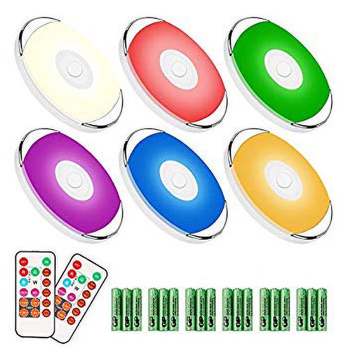 RGB LED Puck Lights Battery Operated Under Lighting