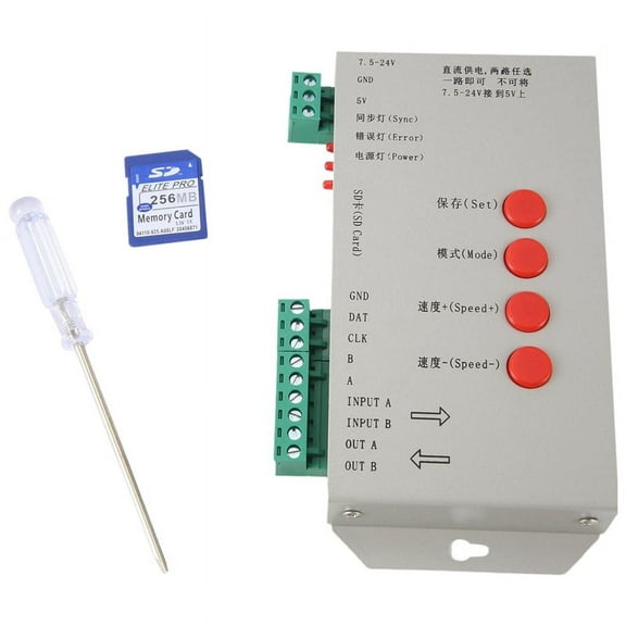 RGB LED Controller T1000S SD Card 2048Pixels Controller for WS2801 WS2811 WS2812B SK6812 LPD6803 LED Strip Light