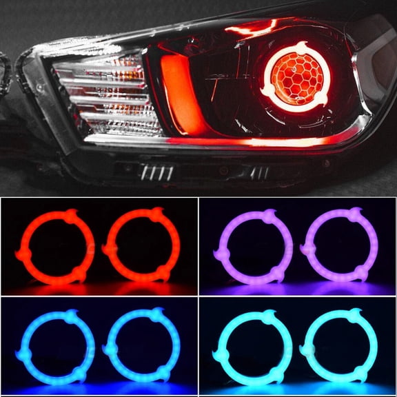 RGB LED Dynamic Halo Ring Sharingan Angel Eyes APP Control Modify Headlight DRL