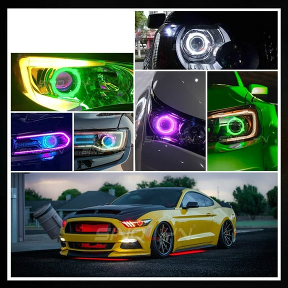 RGB LED Dynamic Halo Ring Sharingan Angel Eyes APP Control Modify Headlight DRL