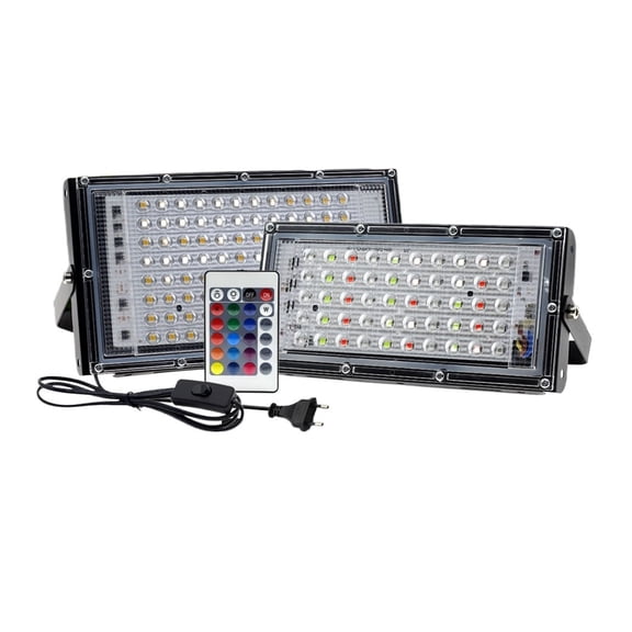 RGB LED Flood Light 100W 50W Reflector Floodlights IP65 Waterproof LED Spotlight AC 220 Projector Lamp Outdoor Garden Lighting