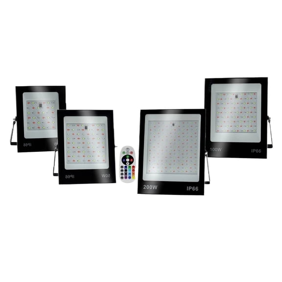 RGB LED Flood Light 220 30W 50W 100W 200W IP66 Waterproof Outdoor RGB Spotlight Reflector Landscape Projector For Street Garden