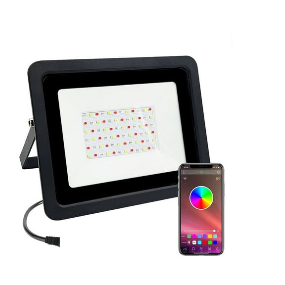 RGB LED Floodlight 50W/100W RGB Flood Light APP Outdoor Smart Floodlight Spotlight IP68 LED Wall Washer Light - Wide Angle Beam