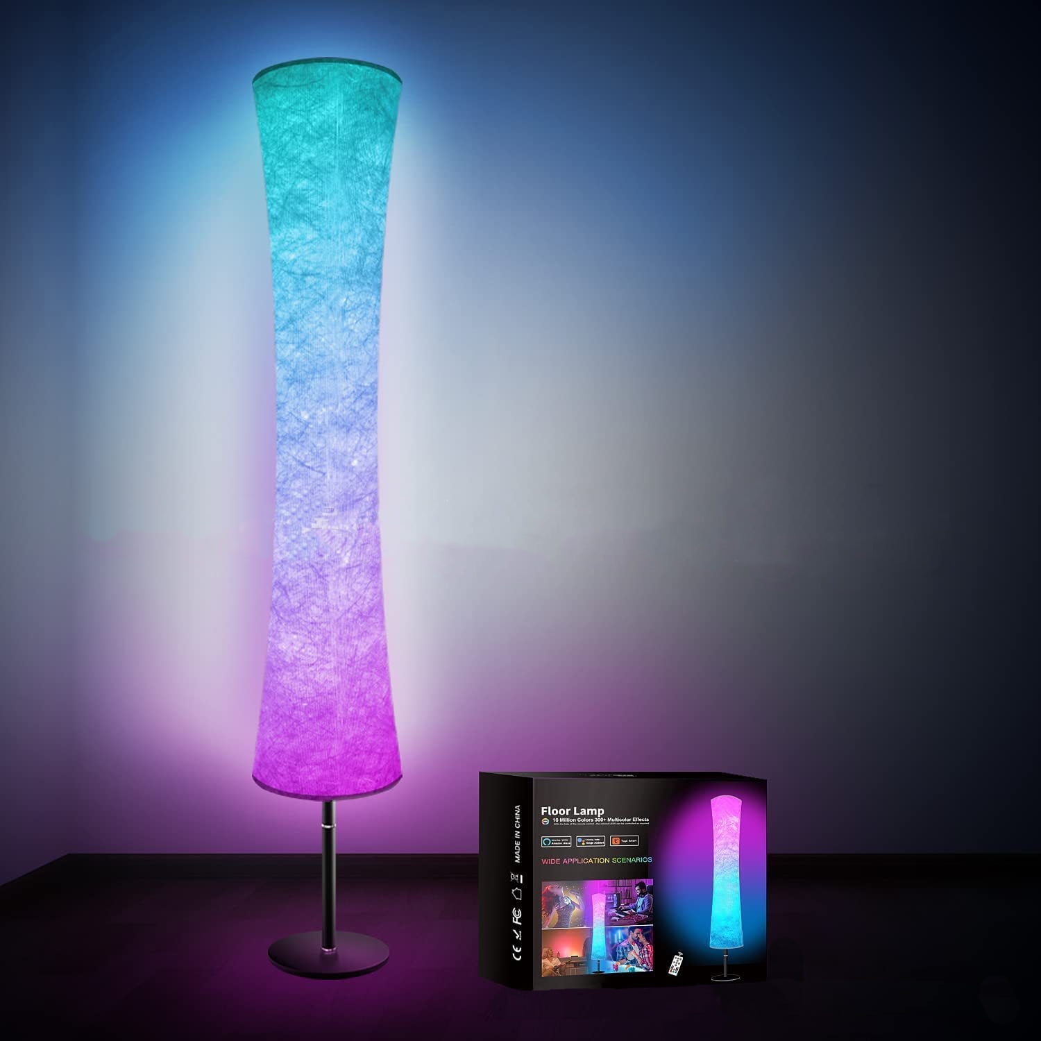 RGB LED Floor Lamp, Color Changing Led Standing Lamp, Smart Lamp Alexa