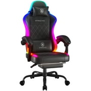 GTRACING RGB Ergonomic Gaming Chair with Massage, LED Lights, Footrest, Lumbar Support, Black