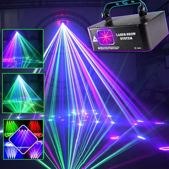 RGB LED Laser Projector Beam Scanner DMX Disco dj Stage Light Party Full Colors